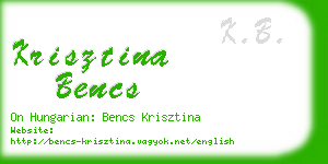 krisztina bencs business card